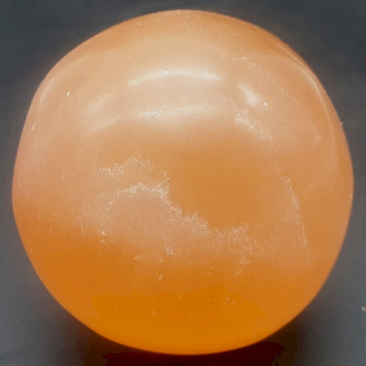 Sphère Sélénite 8 cm — Orange