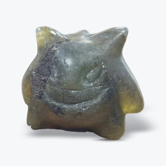 Figurine Pokémon Ectoplasme en Labradorite, Cristal de roche ou Calcite miel - Pièce unique | 30gr - 3x3cm