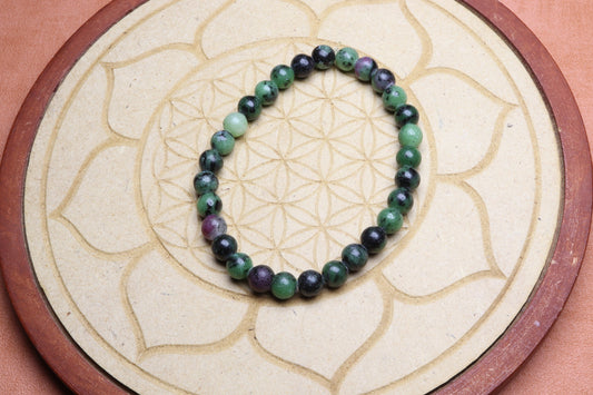 Bracelet en Rubis sur Zoïsite - Passion et Vitalité 6mm