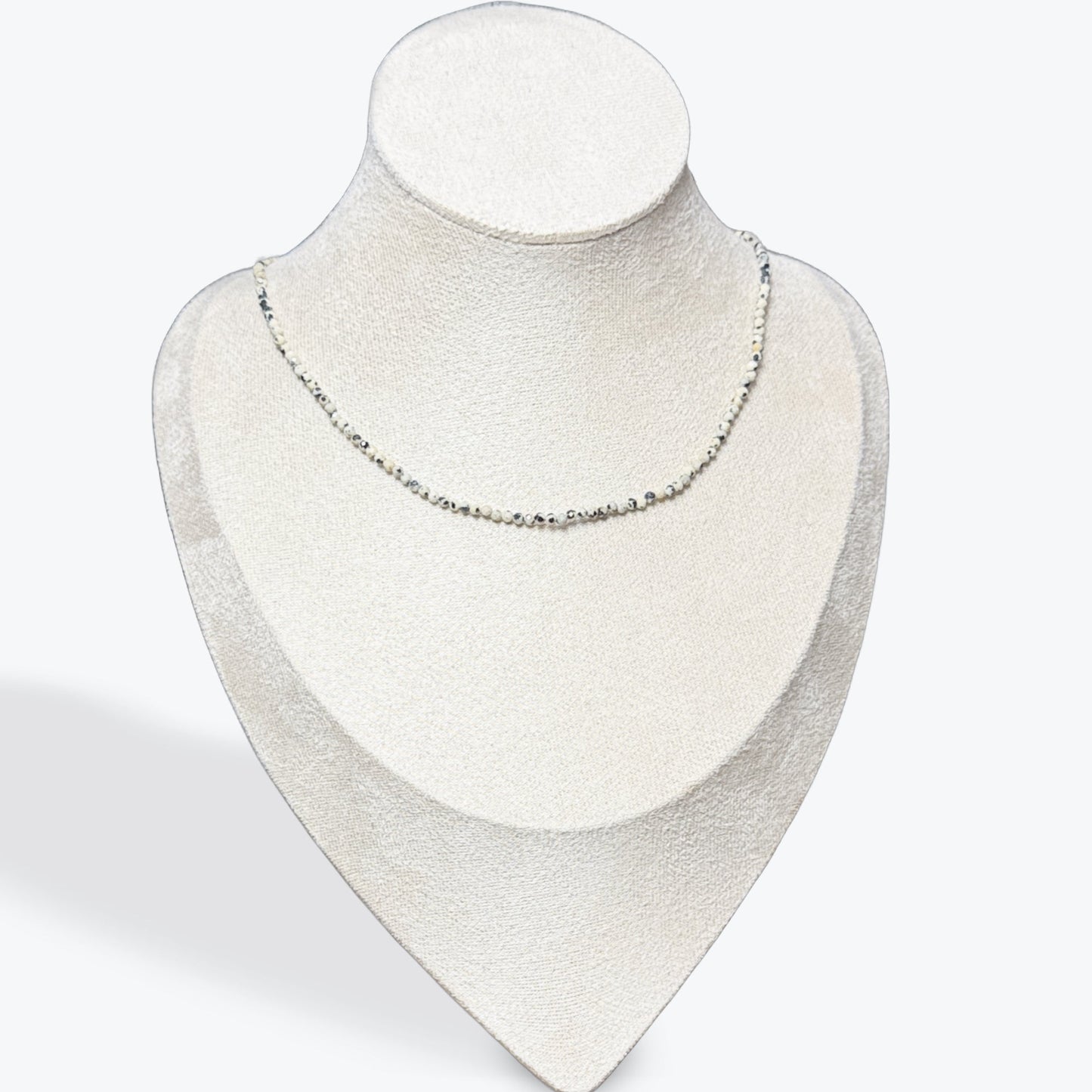 Collier Jaspe Dalmatien Facetté - 4