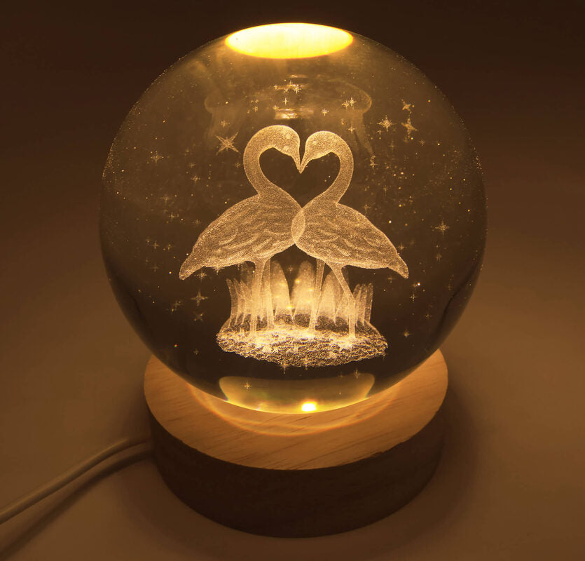 Veilleuse USB Verre Cygnes 9cm