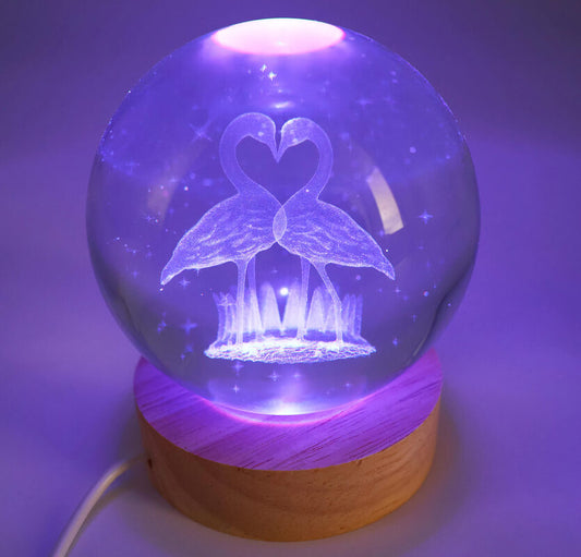 Veilleuse USB Verre Cygnes 9 cm — Multicolore