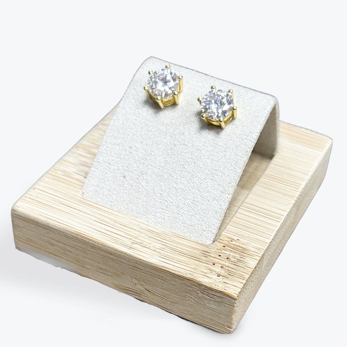 Boucles d'oreilles Moissanite montés sur Argent vermeil
