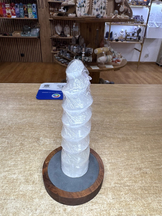 Prisme en tourbillon sélénite | 16x5 cm- 325gr