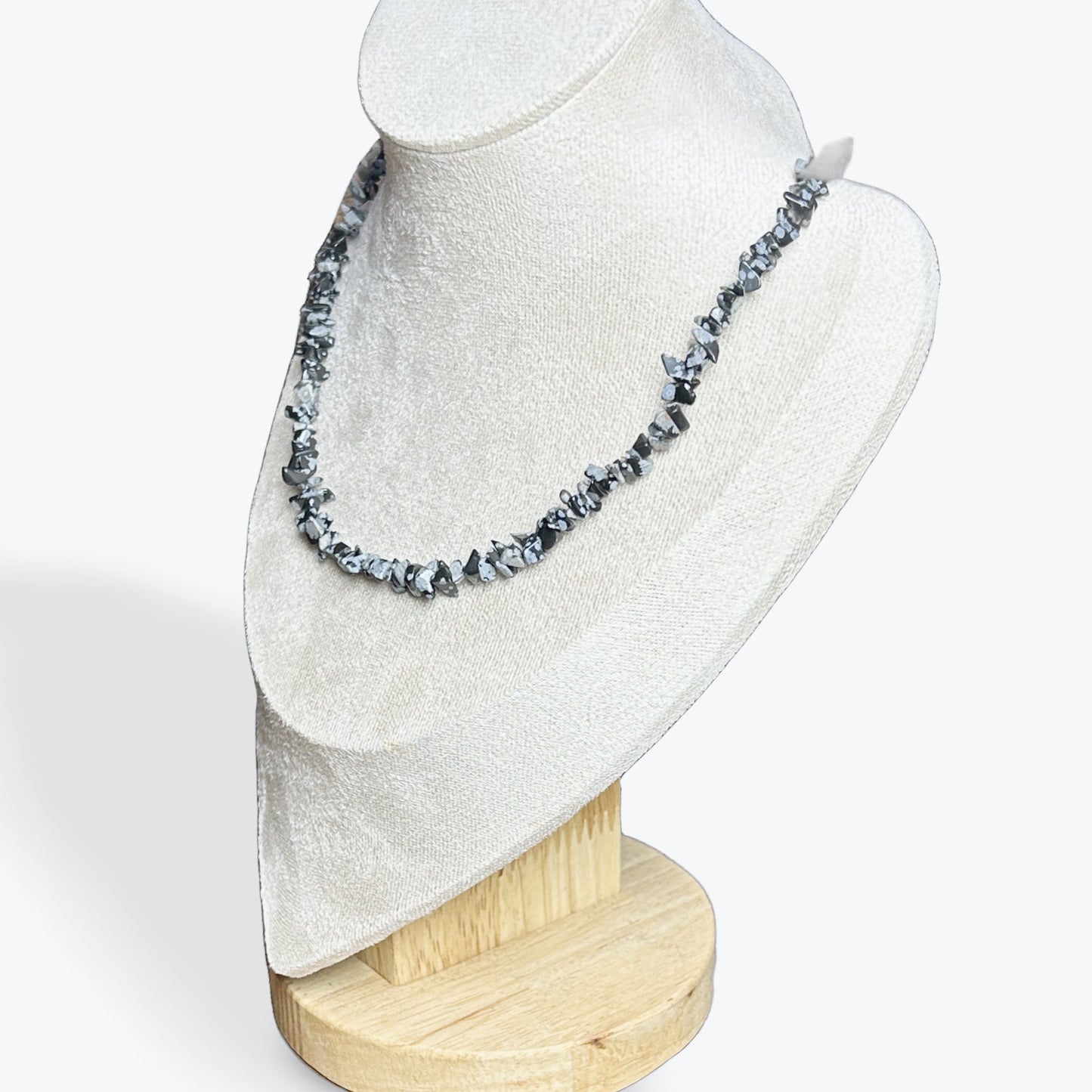 Collier Obsidienne Neige Baroque - 2