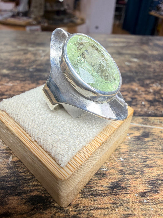 Bague aigue-marine ovale vue alternative