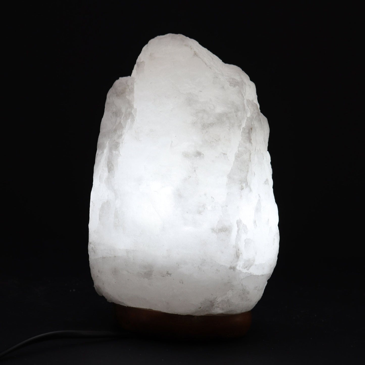 Lampe de sel de l'Himalaya blanc cristal, avec socle - 2 à 3 kg