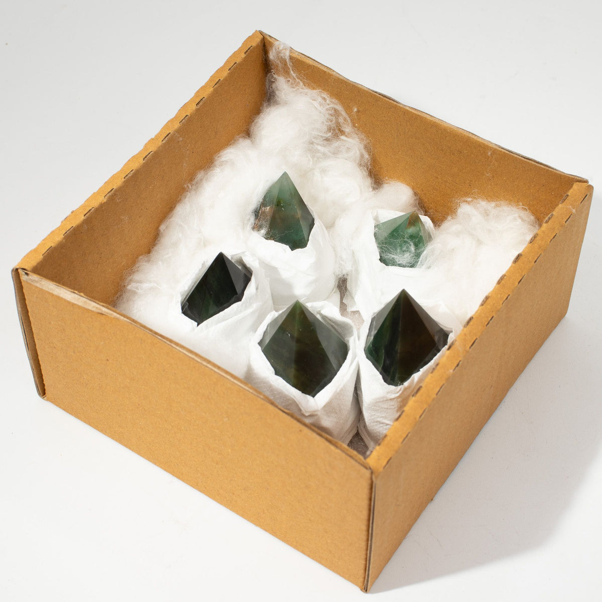 Pointe polie en Aventurine verte (lot de 5 à 6 pièces)