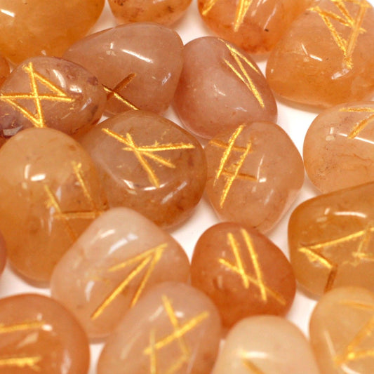 Runes Indiennes Aventurine Orange — Jeu Complet en Pochette - Confiance & Vitalité