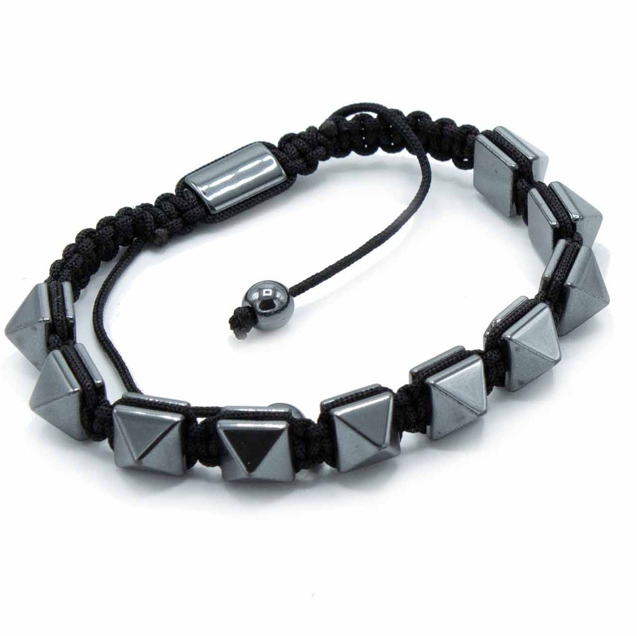 Bracelet Hématite Magnétique Shamballa - Pyramides Noires Unisexe – photo 2