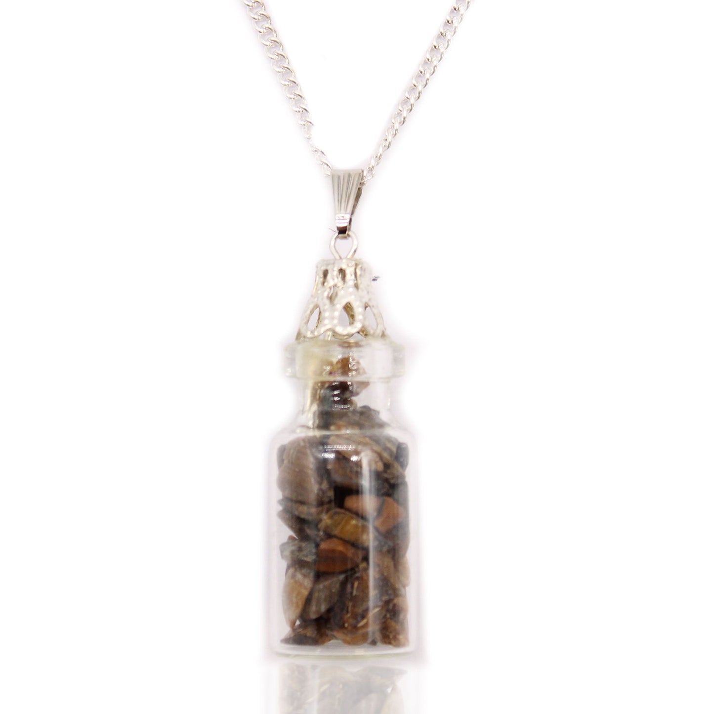 Collier flacon de pierres - Œil de Tigre