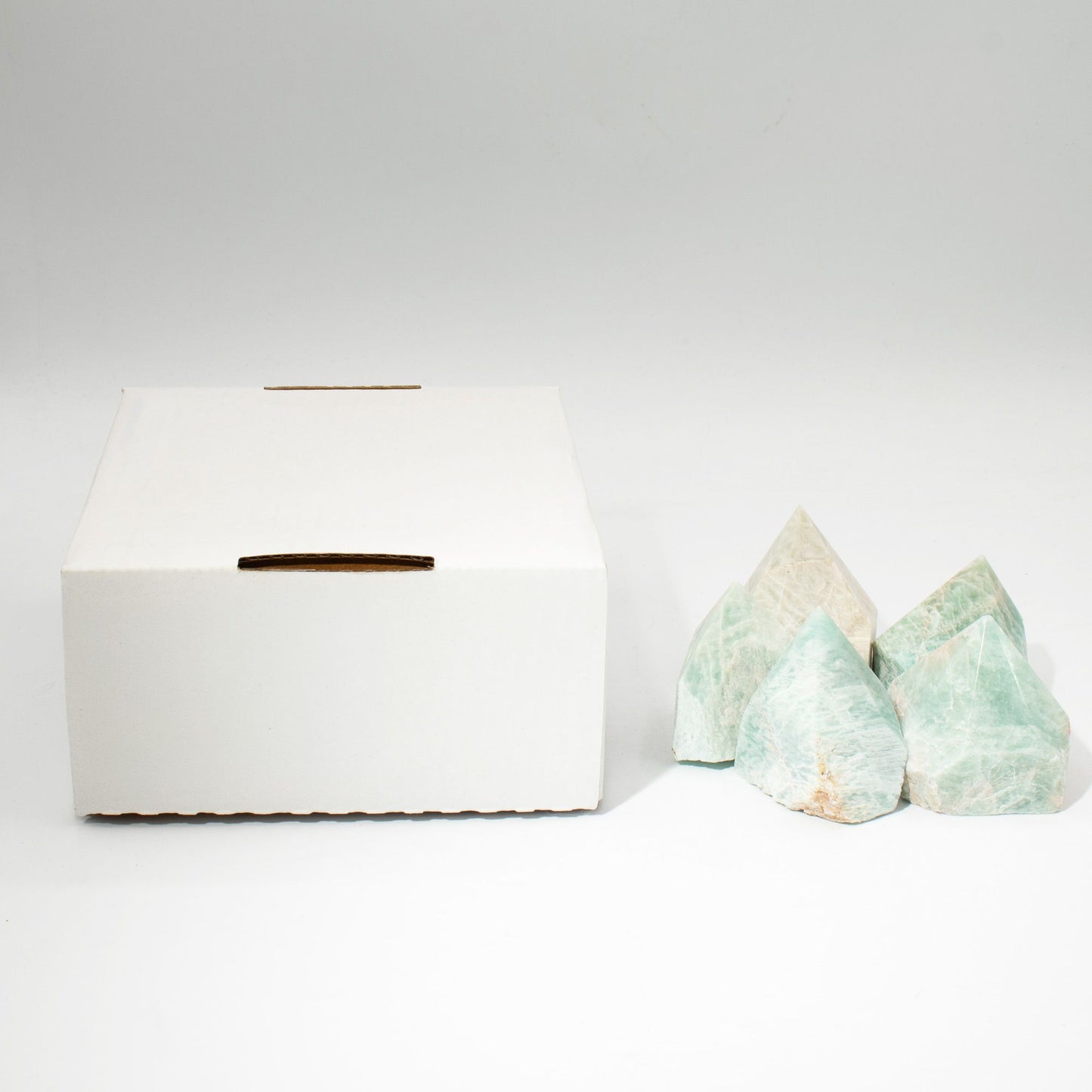 Pointe polie en Amazonite (lot de 5 à 6 pièces)