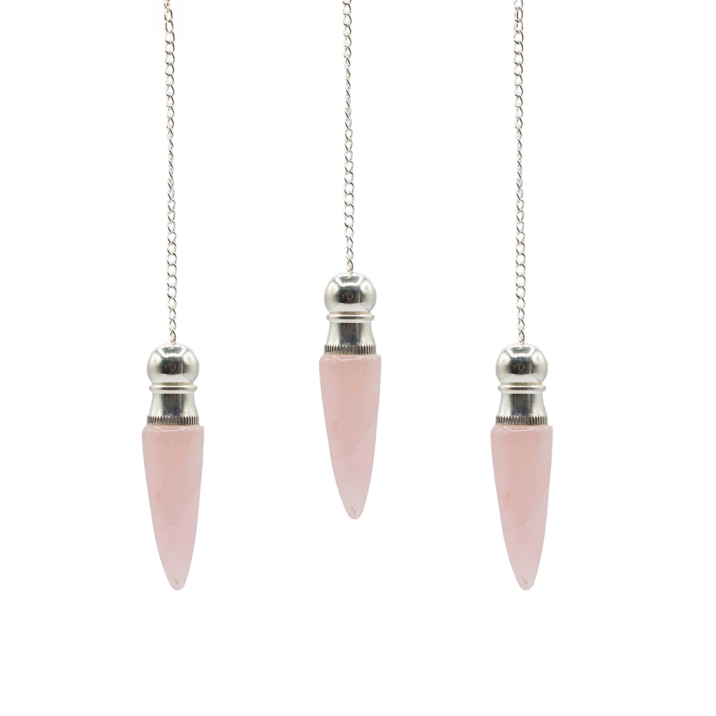 Pendule à cavité secrète en Quartz rose argenté