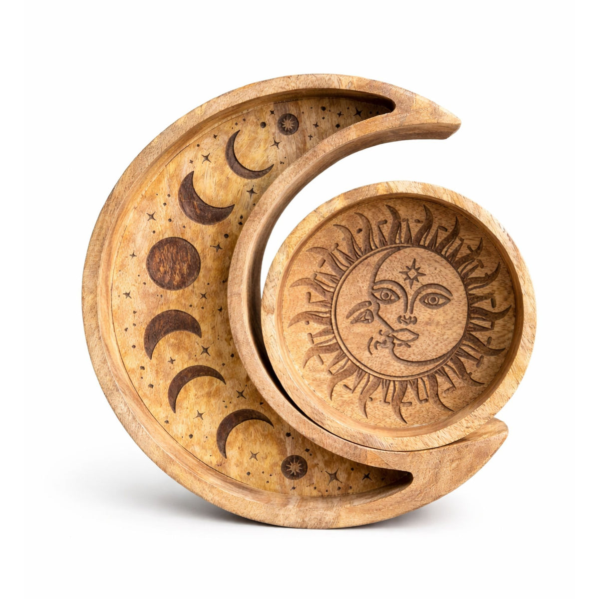 Plateaux en Bois Lune et Soleil — Lot de 2 - photo 5