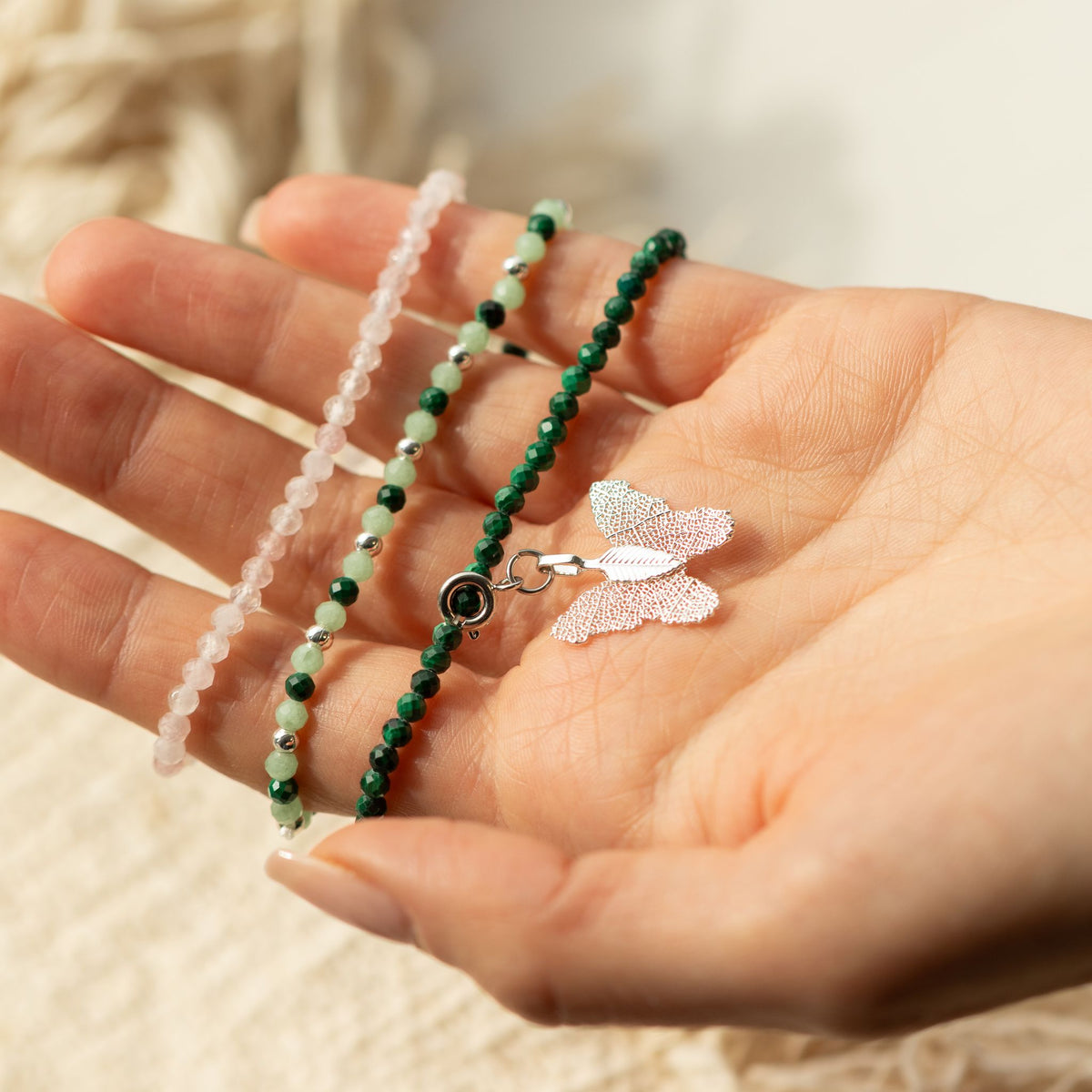 Bracelets Quartz Rose, Malachite & Aventurine — Esprit de la Forêt - photo 6