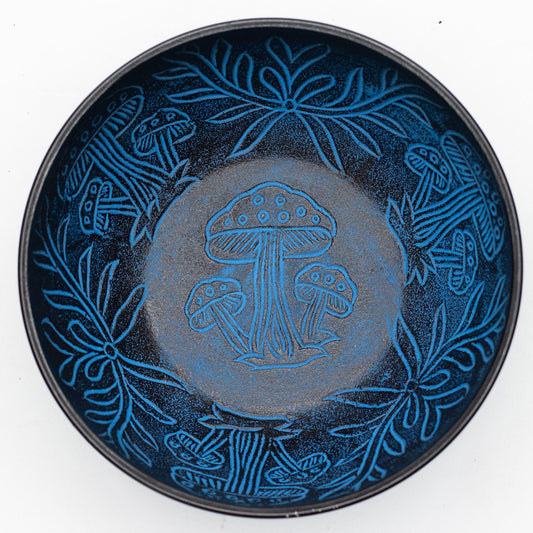 Bol Chantant en Aluminium — Champignons — Bleu — 20 cm - photo 2