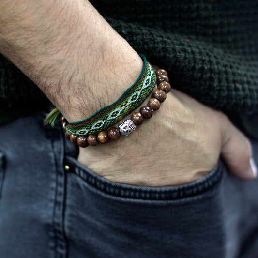 Bracelet Bouddhiste Perles de Bois - Méditation & Sérénité – photo 3