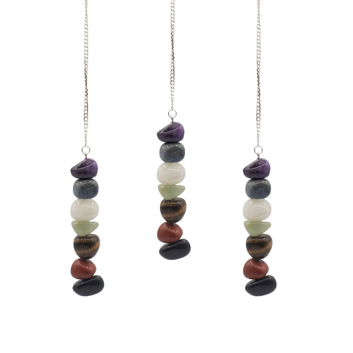 Pendule 7 chakras en pierres roulées