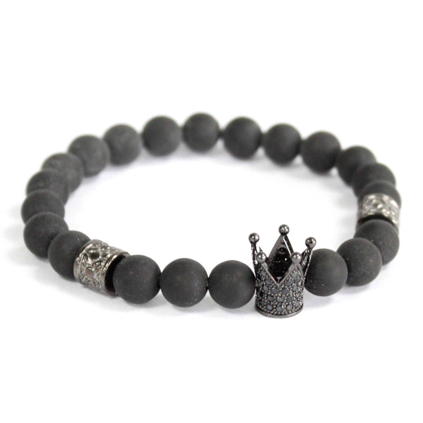 Bracelet boho - Crystal Crown / Black Agate