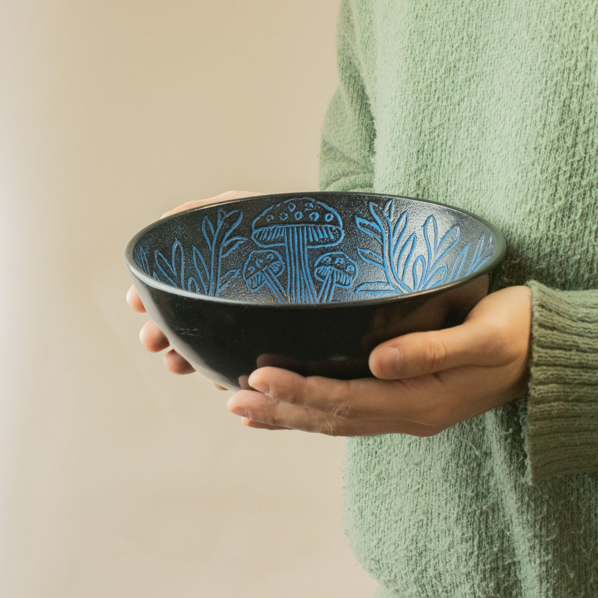 Bol Chantant en Aluminium — Champignons — Bleu — 20 cm - photo 6