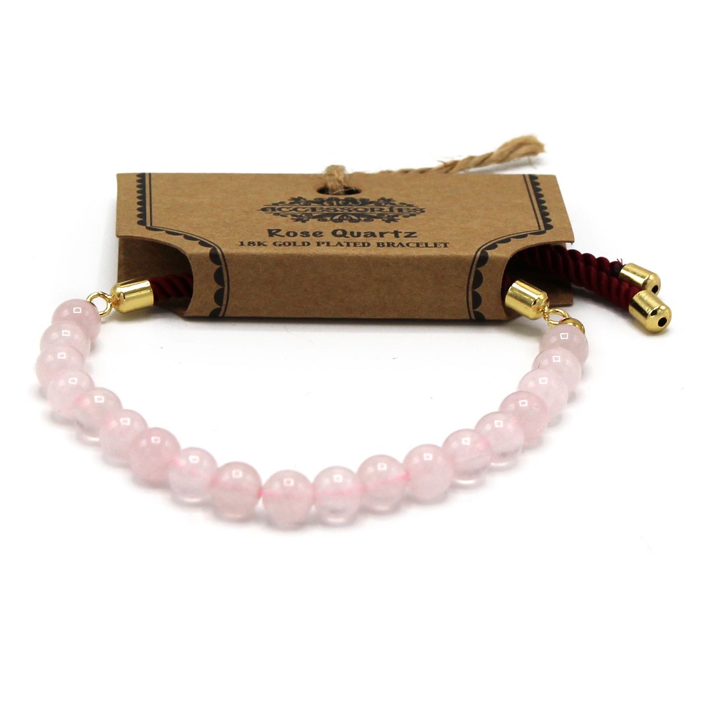 Bracelet Quartz Rose 6mm - Amour & Cœur Plaqué Or – photo 4