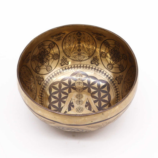 Bol Tibétain Gravé 7 Chakras — 16 cm