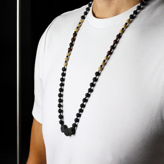 Collier Pierre de Lave Naturelle - Ancrage & Protection (Bali) – photo 4