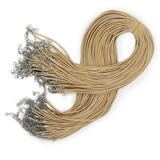 Cordon Ciré Beige 2 mm - Collier & Bracelet 55 cm