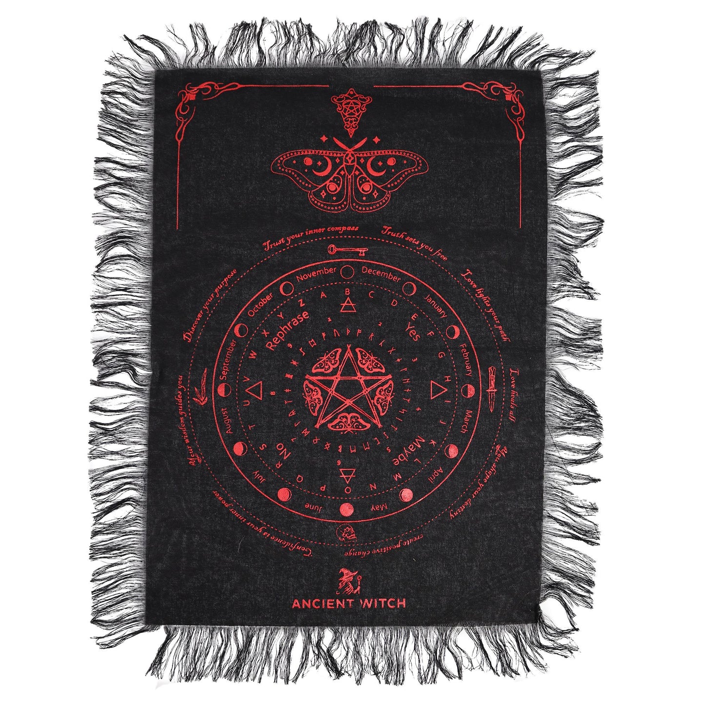 Tapis Divination Papillon Mystique Noir & Rouge Sang – photo 2