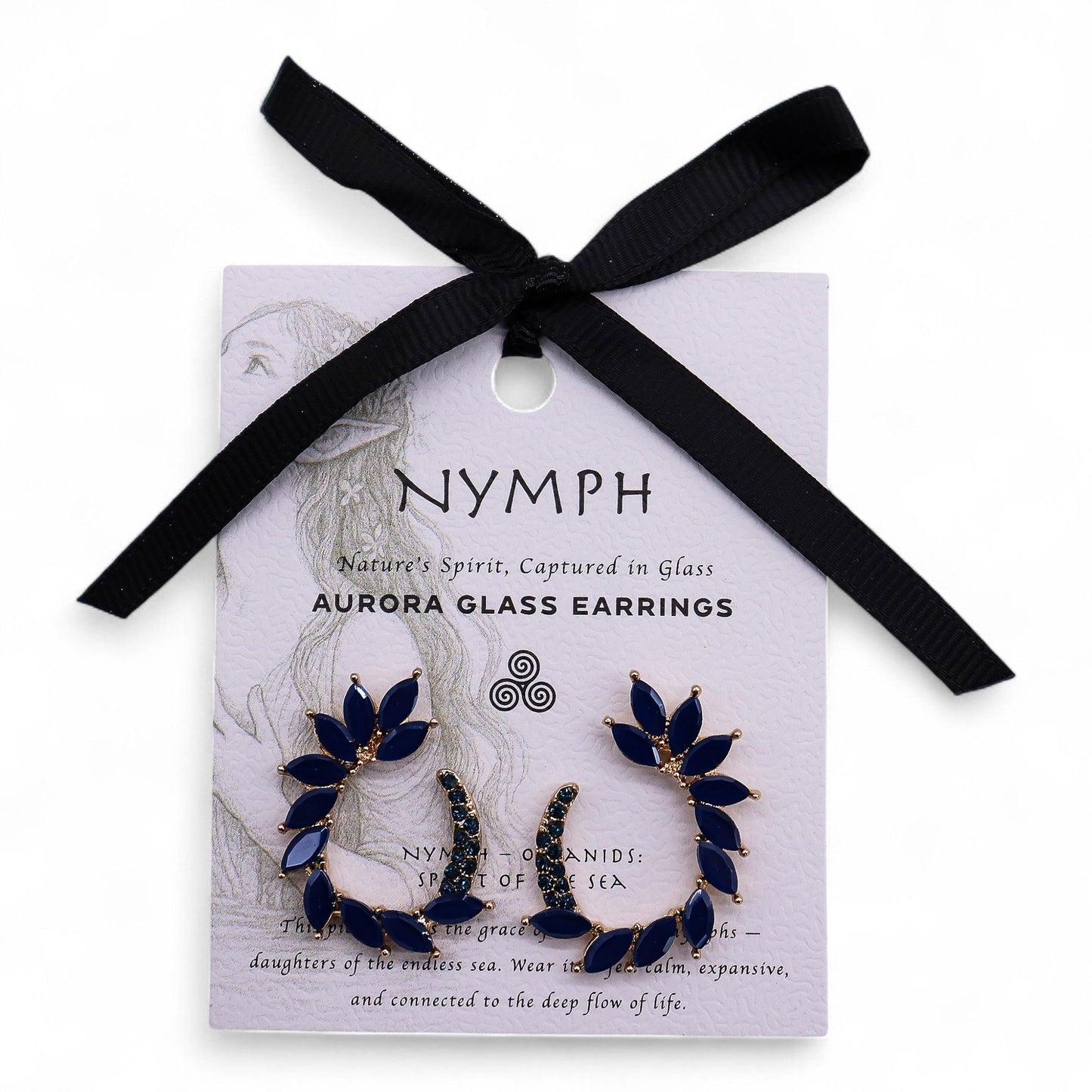 Boucles d'Oreilles Verre Bleu Royal - Vintage Loop Acier – photo 7