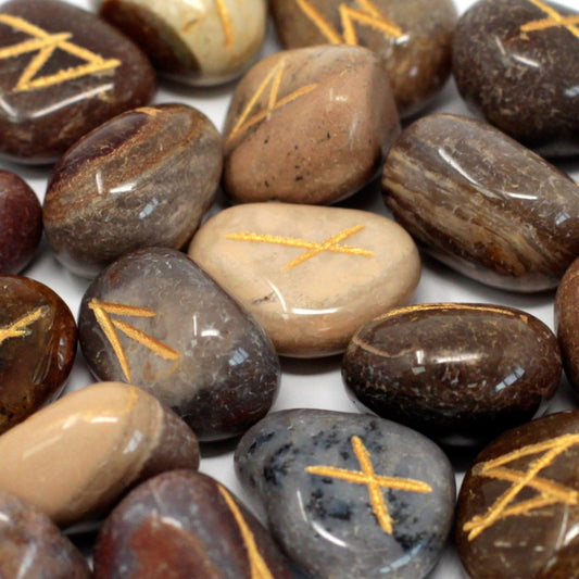 Ensemble de Runes Indiennes en Sachet — Jaspe Fantaisie