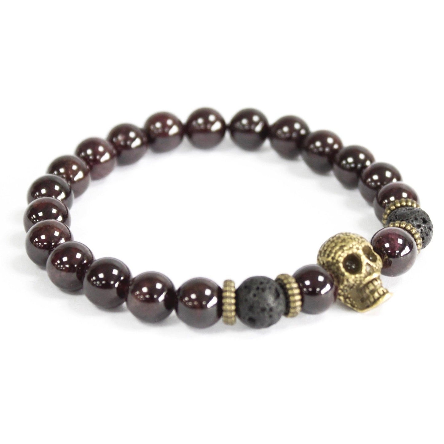 Bracelet boho - Bronze Skull / Blood Stone - photo 2