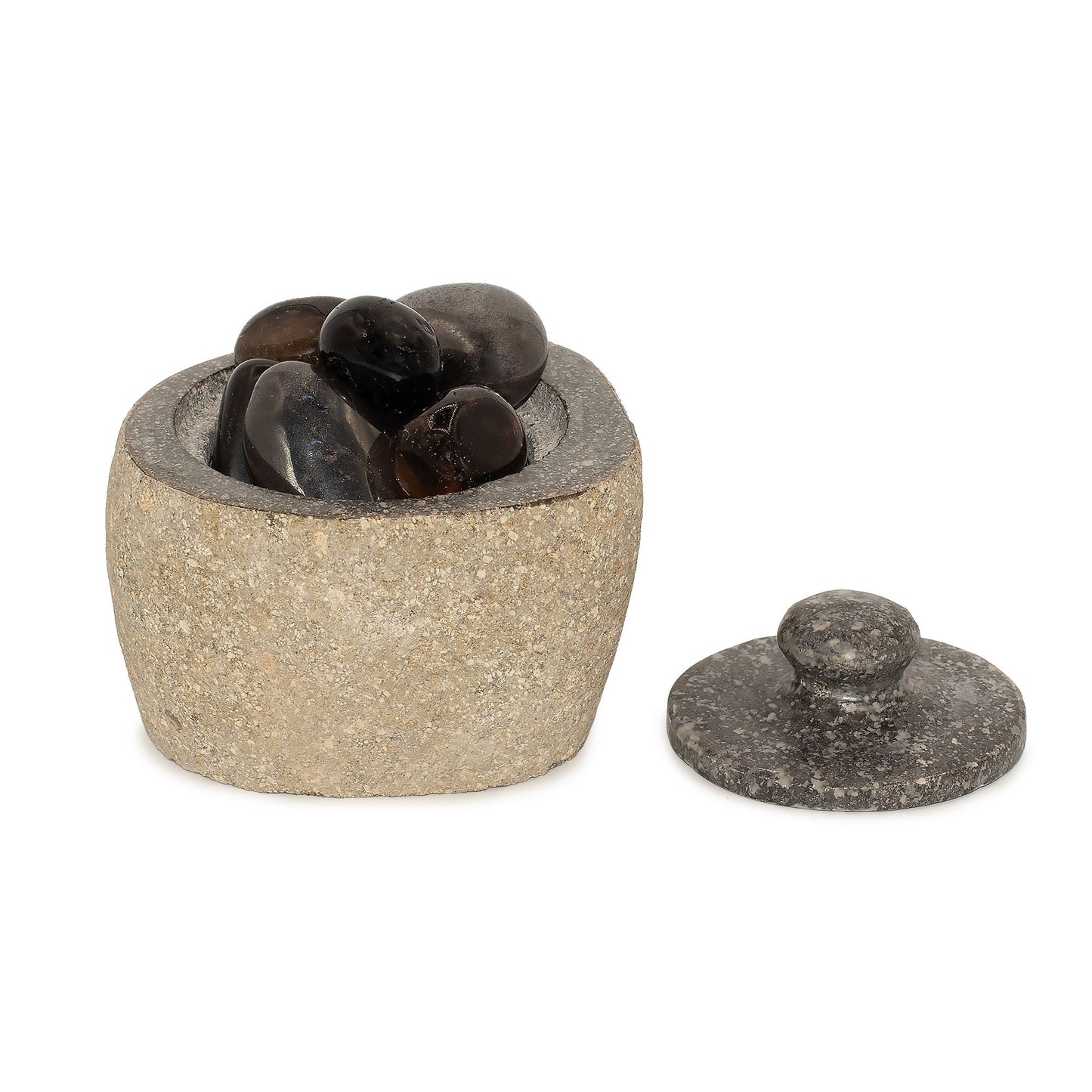 Pot en Riverstone Naturel — Couvercle Pierre 9×7cm – photo 5