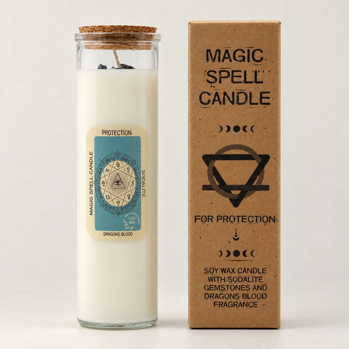 Bougie Magique Protection — Sodalite & Sang de Dragon