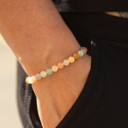 Bracelet Agate Arc-en-ciel — Perles de 6 mm - photo 2