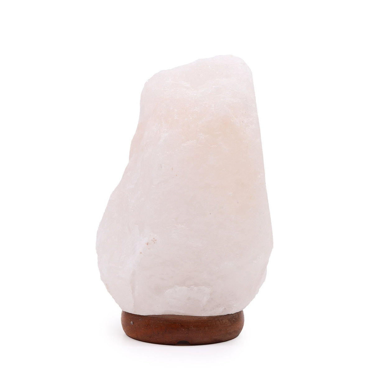 Lampe de sel de l'Himalaya blanc cristal, avec socle - 2 à 3 kg