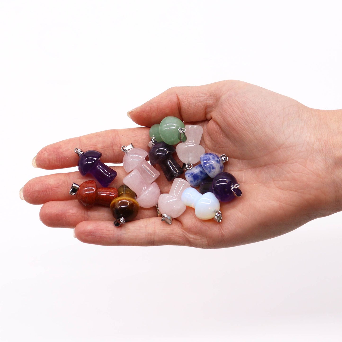 Gemstone Mushrooms Pendants (12 assorted) 20x15mm - photo 2