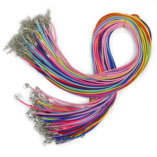 Cordon pour Pendentif en Coton Ciré — Coloris Assorti — 2 mm × 55 cm - photo 2