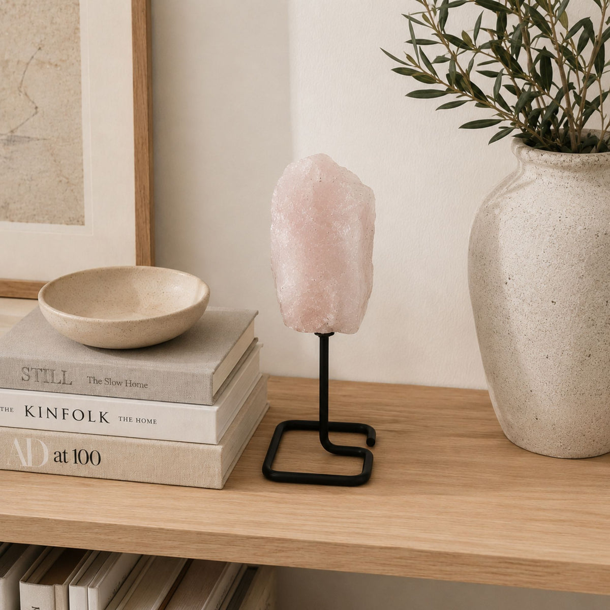 Quartz Rose Brut sur Support en Métal — Spécimen Minéral - photo 3
