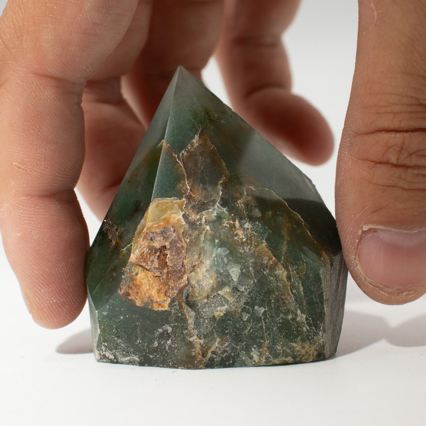 Pointe polie en Aventurine verte (lot de 5 à 6 pièces)