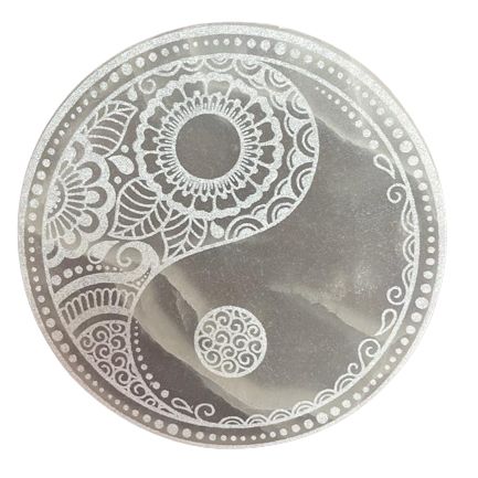 Assiette Sélénite 18cm - Rechargement Cristaux & Feng Shui