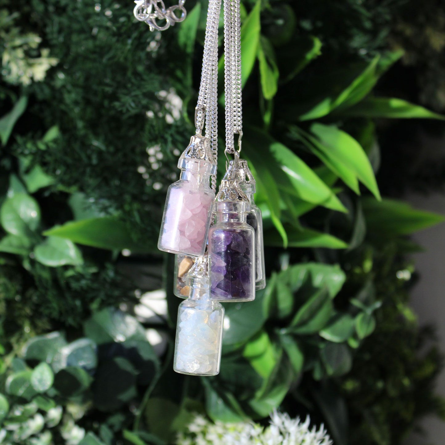 Collier flacon de pierres - Quartz Rose - photo 2