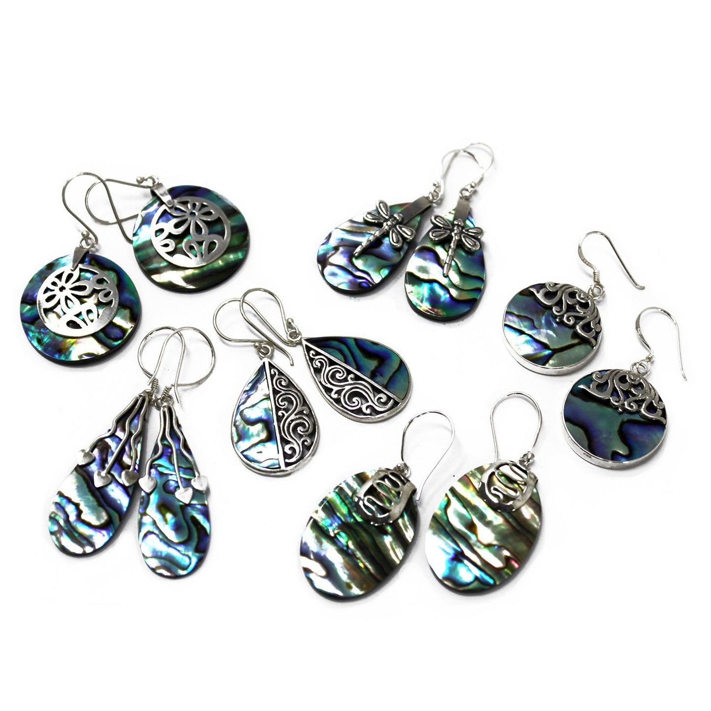 Boucles d'Oreilles Abalone & Argent 925 - Fleurs Bali – photo 3