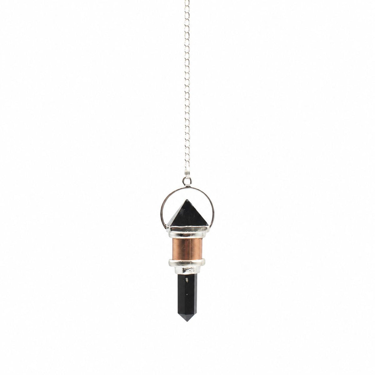 Pendule en Obsidienne noire et cuivre