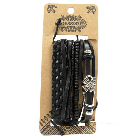 Bracelet Homme Cuir & Métal - Set 4 Pièces Tendance - photo 2