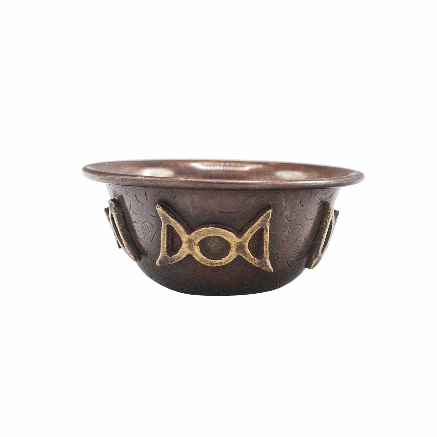Coupe Rituelle Triple Lune 8x4cm - Cuivre Antique Autel