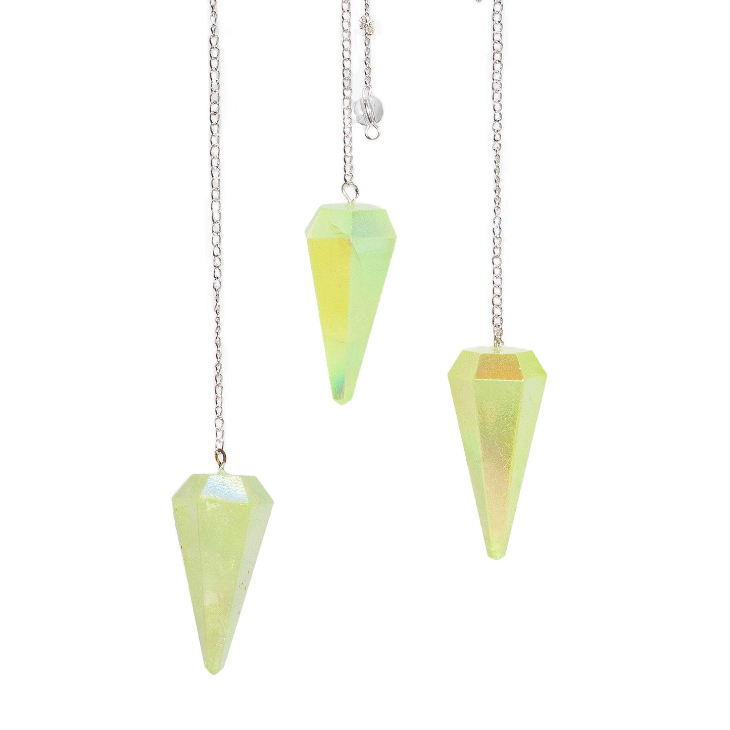 Pendule Quartz Aurora Vert Pâle 6 faces 4cm