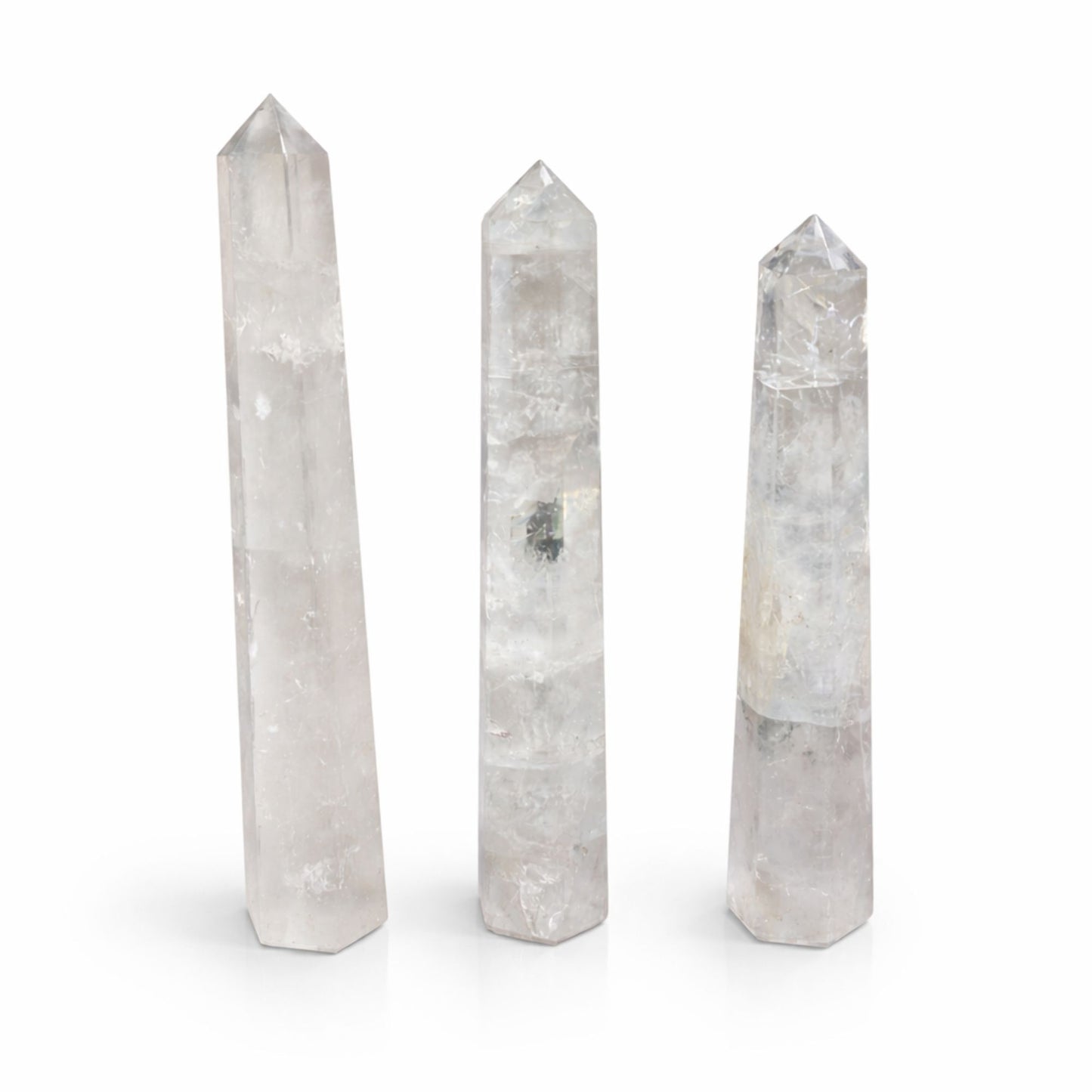 Obélisque 6 Faces en Cristal de Roche ~ 17cm