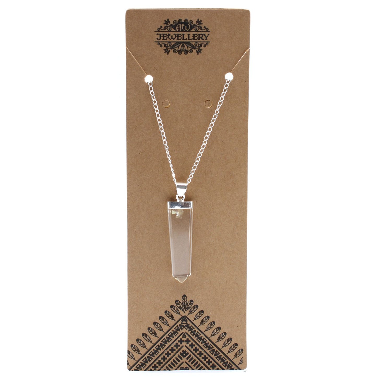 Gemstone Flat Pencil Pendant - Rock Quartz - photo 2