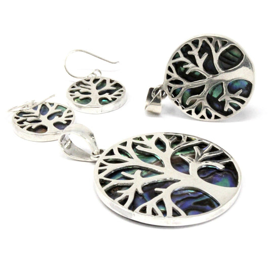 Pendentif Arbre de Vie Nacre d'Abalone 30mm - Argenté – photo 2